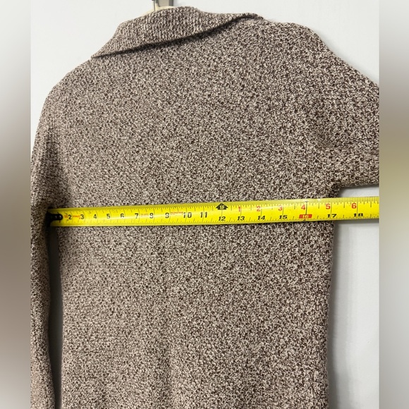 Wool Cashmere Blend Soft Brown & White Marl Open Cardigan Women’s XS Carlisle - Picture 5 of 6